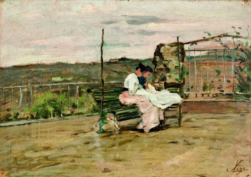 118-Le cucitrici in terrazza-1885-Collezione L. Bietoletti 